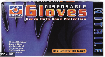 GLOVE DISPOSABLE NITRILE - BLUE - BOX OF 100 - LARGE 